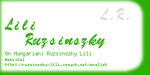 lili ruzsinszky business card